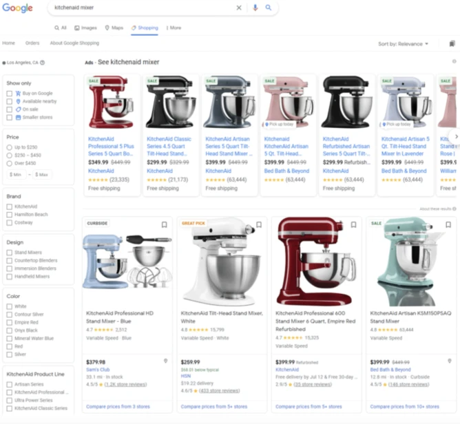 Appearing in the Google Shopping Tab