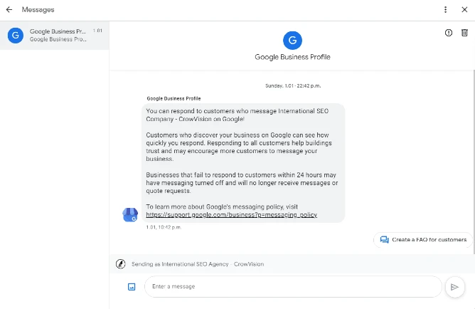 Engage With Customers by Using Google Business Profile Messages